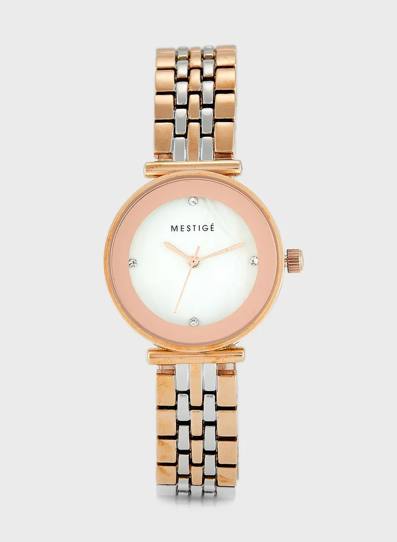 Mestige Luna Round Analog Watch