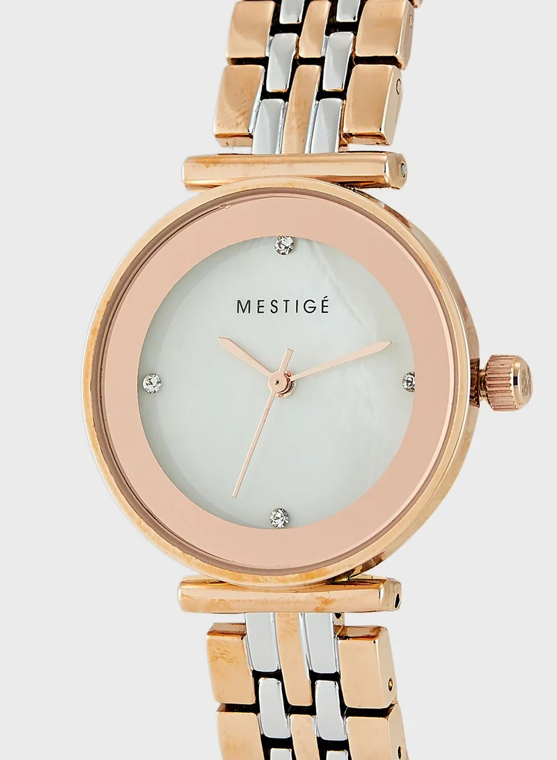 Mestige Luna Round Analog Watch