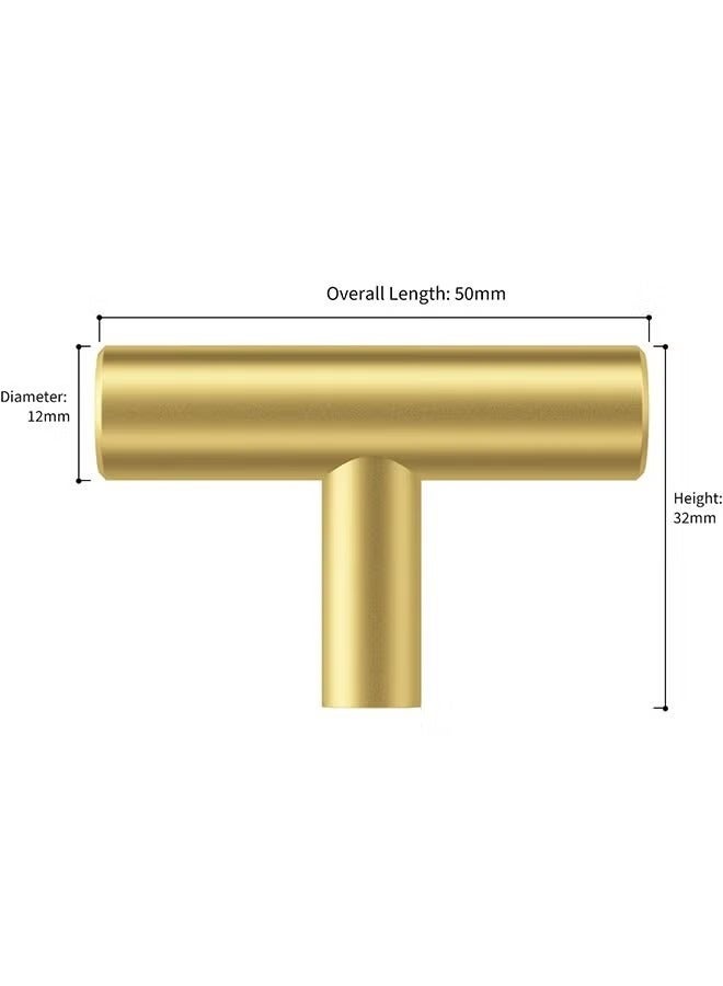 5 Pcs Solid Brass Single Hole Small Handle, Aluminium Alloy Rust Proof Cupboard Door Knob with Screws, Cupboards Drawers Bedroom Furniture Handles Decorating (Golden)  - Image 2