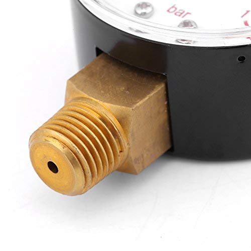 Hilitand مقياس ضغط منخفض للوقود والهواء والزيت والماء 0-15psi/0-1bar 1/4" BSPT تركيب سفلي مقياس ضغط الزيت - Image 4