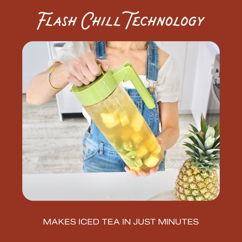 Takeya Takeya Premium Quality Iced Tea Maker with Patented Flash Chill Technology Made in the USA, BPA Free, 2 Qt, Black  - Image 3