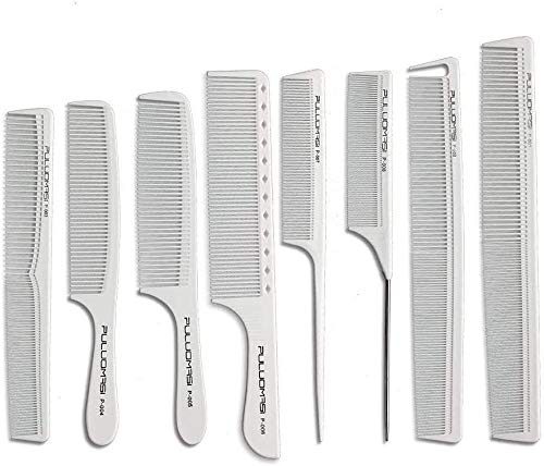 Professional Hairdresser Comb Set8 Pack HeatResistant and AntiStatic Comb for General Styling GroomingFine and Wide Tooth Hair Barber CombRat Tail Comb