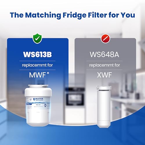Waterspecialist فلتر مياه ثلاجة واتر سبيشاليست WS613B بديل لـ MWF®، SmartWater® MWFP، MWFA، GWF، HDX FMG-1، WFC1201، GSE25GSHECSS، PC75009، RWF1060، فلتر مياه ثلاجة كينمور® 9991، 3 فلاتر - Image 2