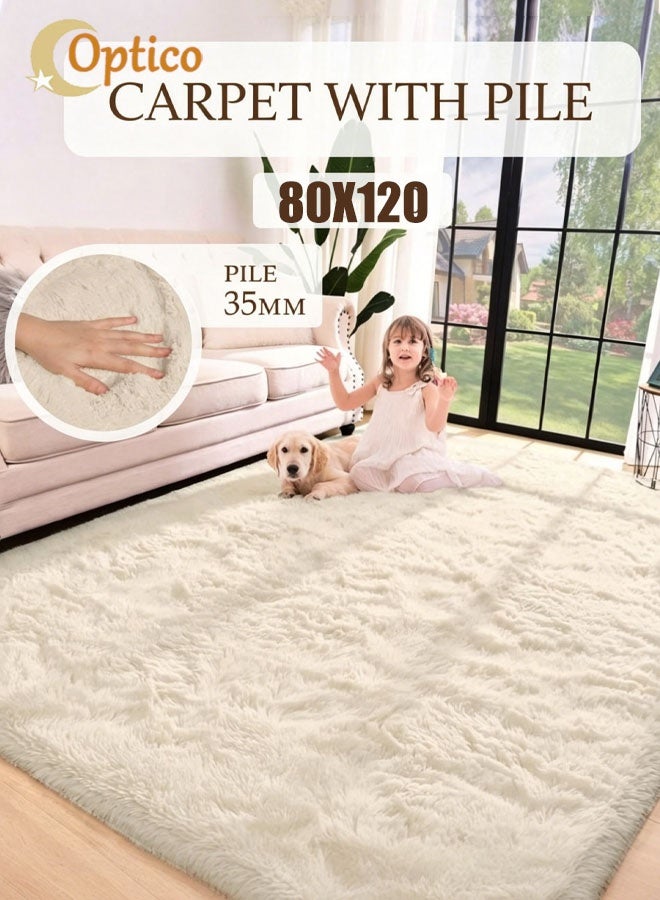 Optico Area Rugs for Bedroom, Soft Indoor Modern Area Rugs Fluffy Living Room Carpets Non-Slip Fluffy Soft Shag Living Room Carpet, Indoor Floor Fuzzy Shaggy Living Room Plush Nursery Rug for Kids Home Dorm Decor Aesthetic - Image 1