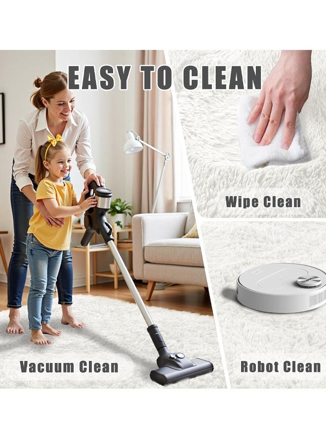 Optico Area Rugs for Bedroom, Soft Indoor Modern Area Rugs Fluffy Living Room Carpets Non-Slip Fluffy Soft Shag Living Room Carpet, Indoor Floor Fuzzy Shaggy Living Room Plush Nursery Rug for Kids Home Dorm Decor Aesthetic - Image 5