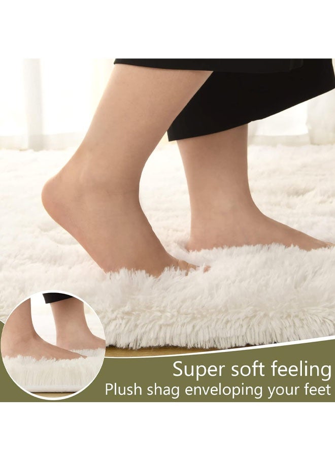 Optico Area Rugs for Bedroom, Soft Indoor Modern Area Rugs Fluffy Living Room Carpets Non-Slip Fluffy Soft Shag Living Room Carpet, Indoor Floor Fuzzy Shaggy Living Room Plush Nursery Rug for Kids Home Dorm Decor Aesthetic - Image 2