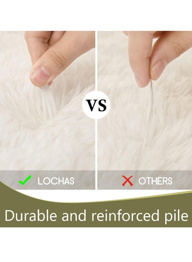Optico Area Rugs for Bedroom, Soft Indoor Modern Area Rugs Fluffy Living Room Carpets Non-Slip Fluffy Soft Shag Living Room Carpet, Indoor Floor Fuzzy Shaggy Living Room Plush Nursery Rug for Kids Home Dorm Decor Aesthetic - Image 4