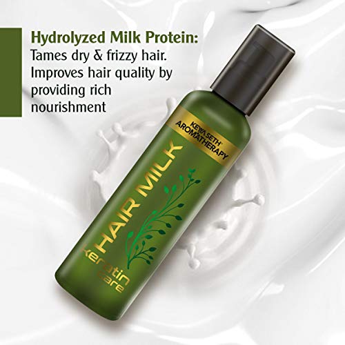 KEYA SETH AROMATHERAPY, DEVICE OF DROP Keya Seth Aromatherapy, Hair Milk Keratin Care, Hair Cream for Hair Growth, Nourishing & Styling Enriched with Milk Protein, Vitamin E & Essential Oil I Daily Use for Men & Women 120ml (Pack of 3) - Image 4
