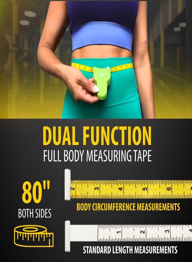 PERFECT MEASURING TAPE شريط قياس الجسم المثالي - شريط قياس تلسكوبي أوتوماتيكي بطول 80 بوصة - شريط قياس قابل للسحب للجسم: الخصر، الورك، الصدر، الذراعين، والمزيد (أبيض - 80 بوصة) - Image 3