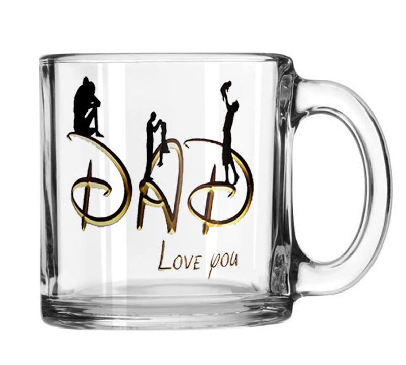 V Kraft V Kraft Best MOM DAD Ever Love You MOM DAD Unique Transparent Glass Mug Best Gift Anniversary Gift for mom dadFathers Mothers Day Special Mug Pack of 2 Unique and Trendy Stylish Mugs A - Image 2