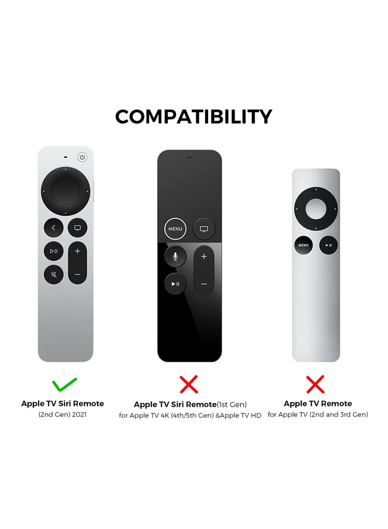 Captaintech for Apple TV Siri Remote 4K 2021 【for AirTag Holder Built In】 All Around Silicone Cover Skin Compatible with Apple TV Remote / Siri Remote (2nd) and for AirTag (Midnight Blue) - Image 2