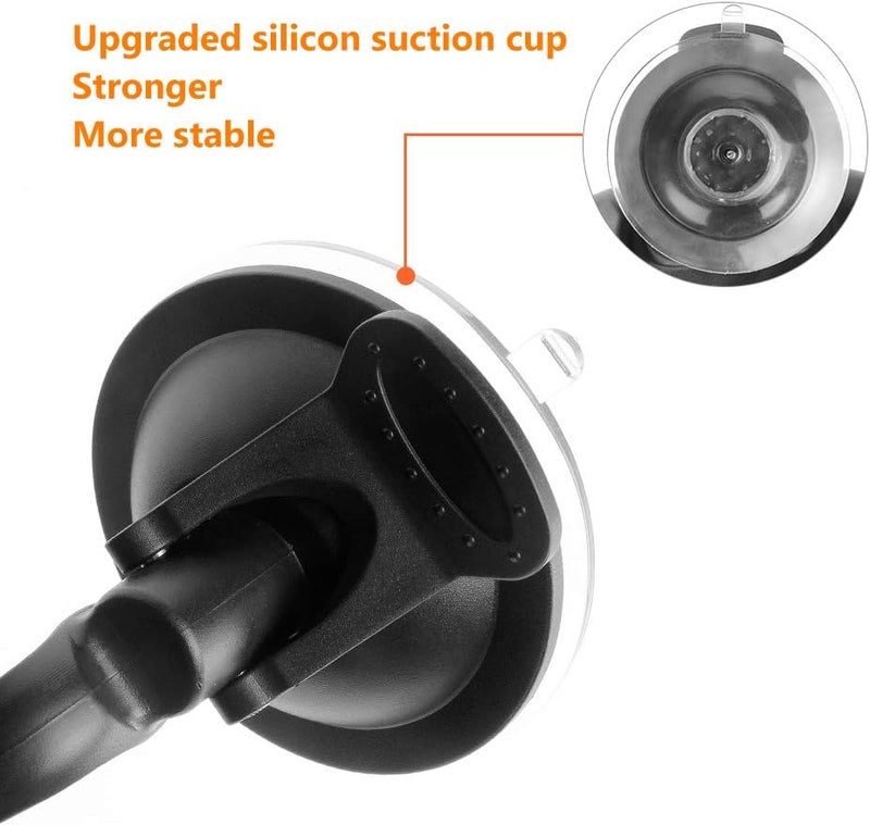 GES مرآة رؤية خلفية GES 360 درجة قابلة للتعديل مع كوب شفط قوي للسيارة 59 × 22 بوصة باللون الأسود - Image 5