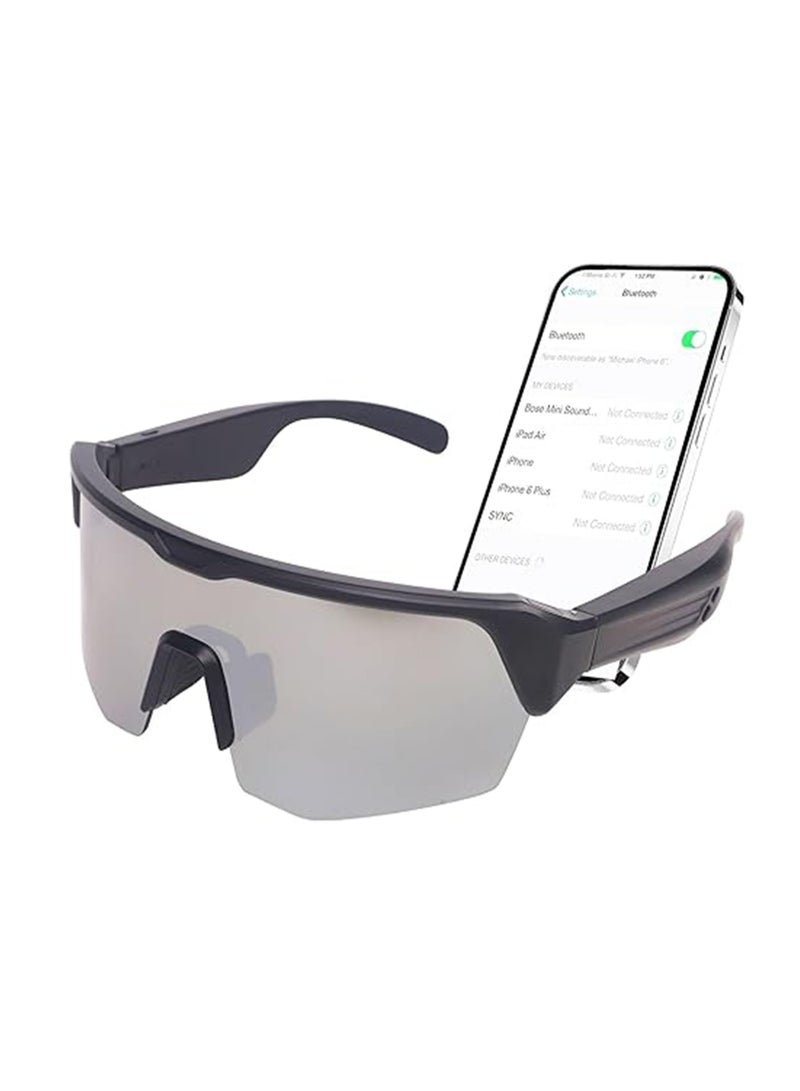 Outdoor Sports Sunglasses Smart Glasses Fashion Cycling Bluetooth Glasses Listening To Music And making Calls For Men and Women (YJ006 silver plating) - Image 1