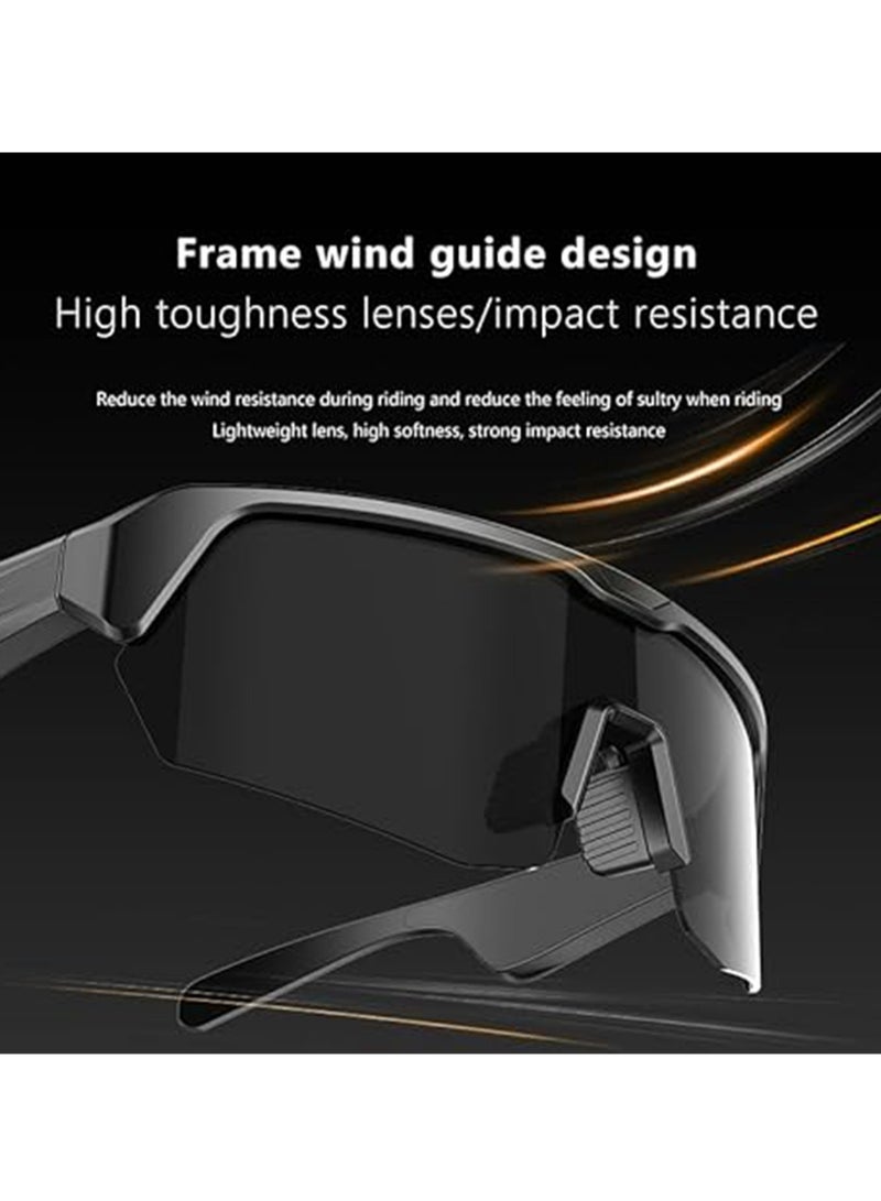 Outdoor Sports Sunglasses Smart Glasses Fashion Cycling Bluetooth Glasses Listening To Music And making Calls For Men and Women (YJ006 silver plating) - Image 2