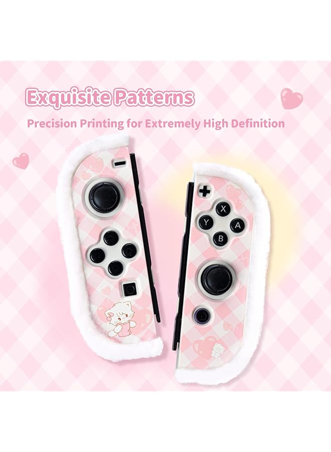 GEEKSHARE Protective Skin For Switch Oled Kawaii Plush Cover Case Anti Scratch Hard Cover Protector Compatible With Switch Oled And Joystick Controllers Mikko Sweet Thoughts - Image 4
