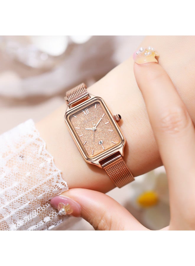 Julius Women's Vintage Starry Sky Simple Calendar Fashion Student Exam Ladies Watch Champagne Color Ja-1255-1d - Image 3