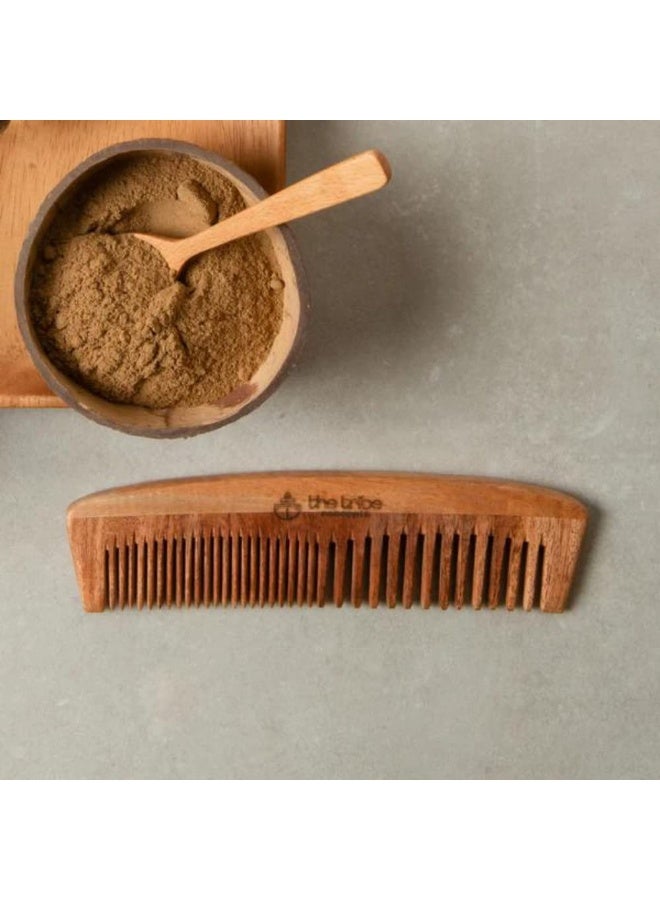 The Tribe Concepts Neem Wood Hair Comb for Hair Growth, Hair Fall & Dandruff Control - Pack of 1 - Image 3