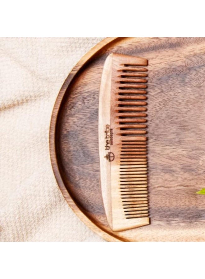 The Tribe Concepts Neem Wood Hair Comb for Hair Growth, Hair Fall & Dandruff Control - Pack of 1 - Image 4