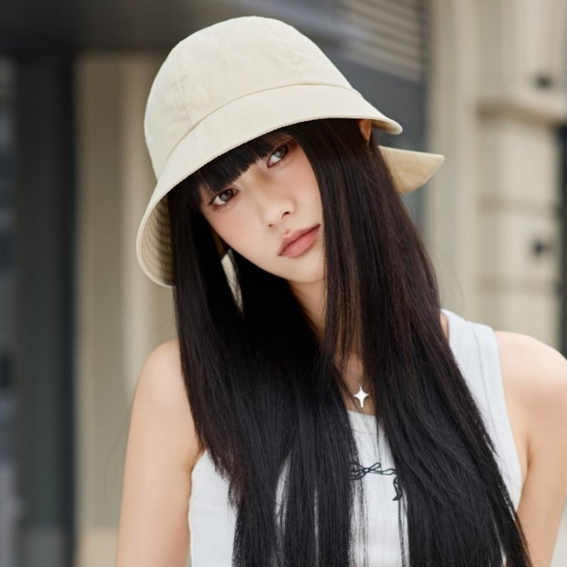 Qzkouma Womens Wide Brim Visor Sun Hats UPF50+ UV Protection Packable Summer Hat with Adjustable Bow Beige - Image 4