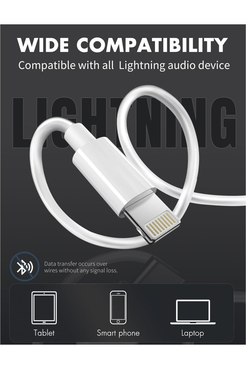سماعات رأس EarPods مع موصل Lightning، وسادات أذن سلكية لأجهزة iPhone مع جهاز تحكم مدمج للتحكم في الموسيقى والمكالمات الهاتفية ومستوى الصوت
