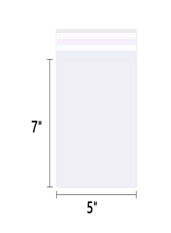 WEPOLY - 5" x 7" (100 Count) Clear Cellophane Bags - Self Sealing Cello Plastic Poly Bags- for A2 A4 A6 Cads & Envelopes, Bakey, Cookies, Candies - Image 2