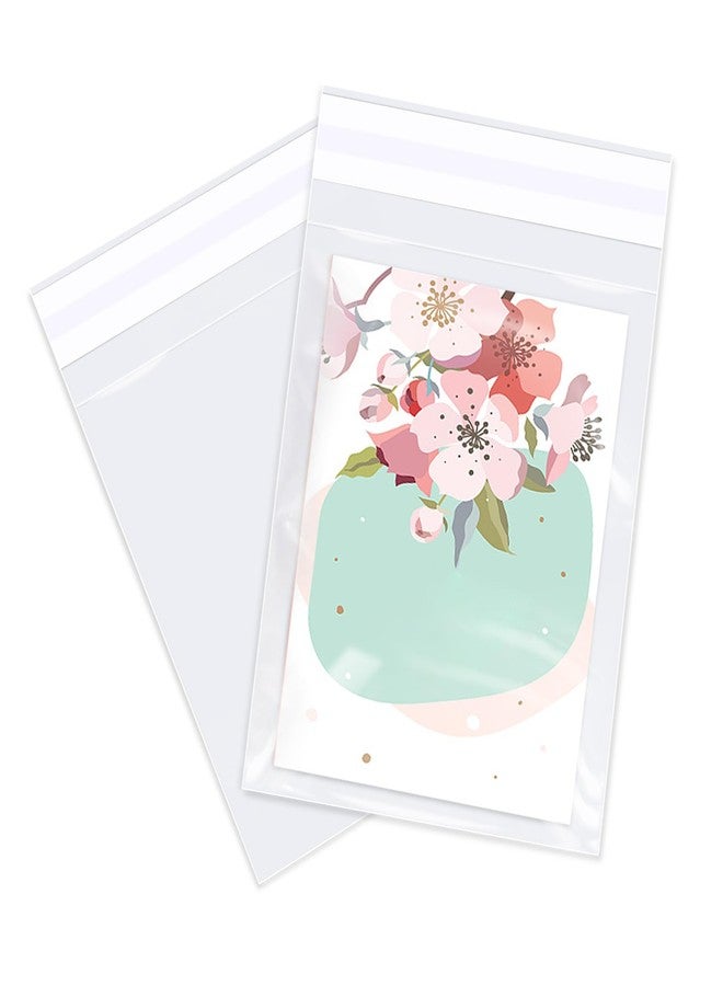 WEPOLY - 5" x 7" (100 Count) Clear Cellophane Bags - Self Sealing Cello Plastic Poly Bags- for A2 A4 A6 Cads & Envelopes, Bakey, Cookies, Candies - Image 1