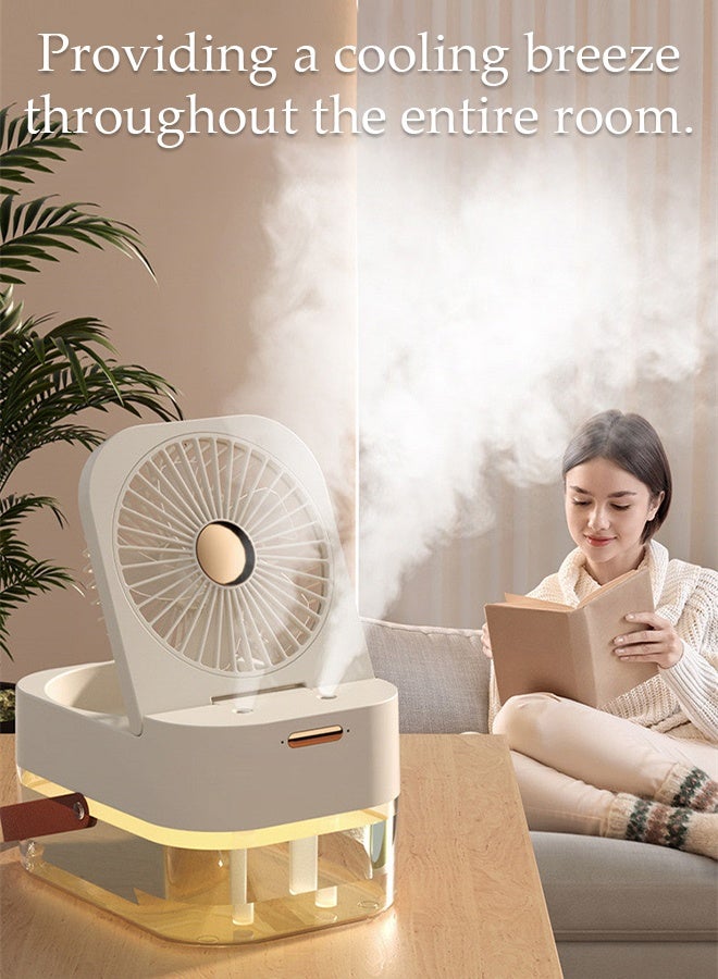 DUNISO Foldable Air Circulator Fan Small Quiet Turbo Force Desktop Fan Desk Fans with Base-Mounted Controls 3 Speed Cooling Misting Fan for Whole Room Home Bedroom Office Outdoor  - Image 2