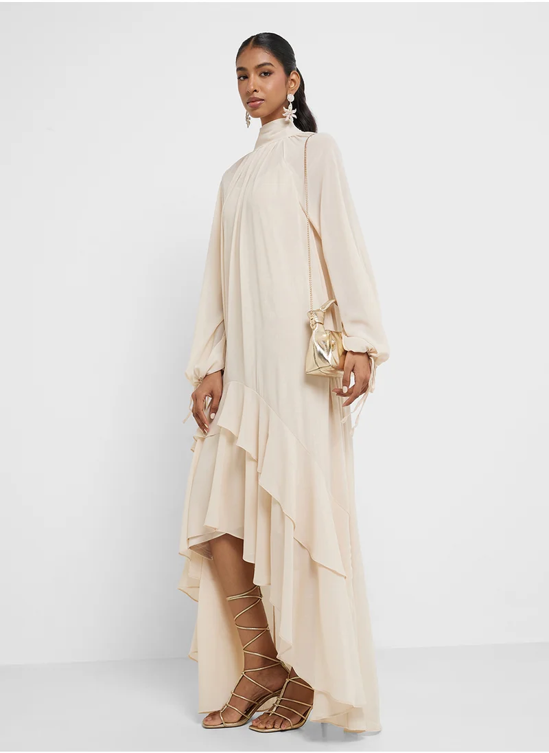 TFNC Puff Sleeve Tiered Hem Dress