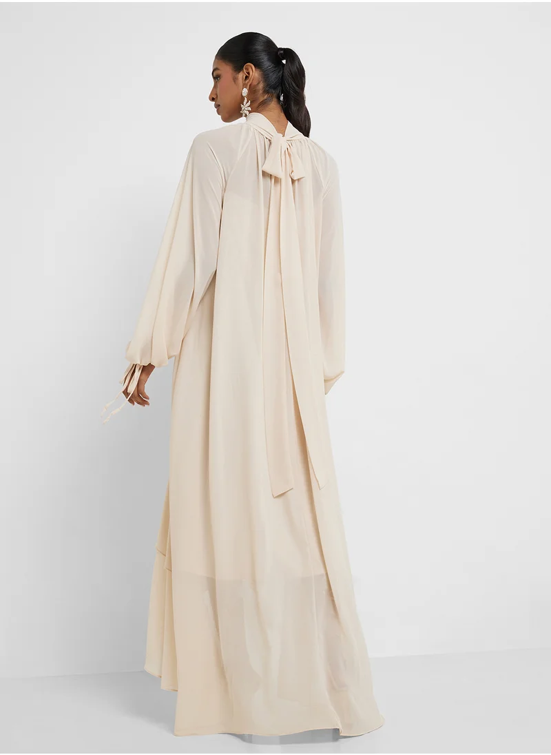 TFNC Puff Sleeve Tiered Hem Dress