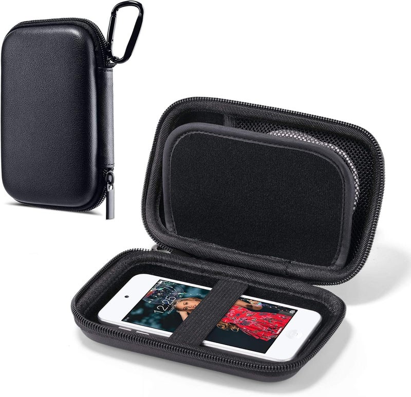 ULAK حقيبة غلاف مشغل MP3 MP4 متوافقة مع iPod Touch الجيل 7/6/5/Soulcker/Sandisk MP3 Player/G.G.Martinsen/Sony NW-A45 مناسبة لسماعات الأذن، كابل USB، بطاقات الذاكرة، سوداء - Image 1