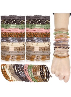 Giegxin 40 Pcs Boho Hair Ties for Women  10 Styles Cute Elastic Ponytail Holders Bracelets and Soft Bands for Thin Long Curly Hair  10 Bright Colors 