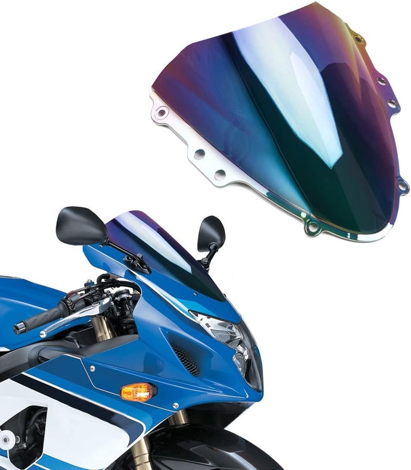 WYNMOTO ABS Plastic Windshield Windscreen Double Bubble Dark Iridium for Suzuki GSX-R600 GSXR750 2004-2005 - Image 1