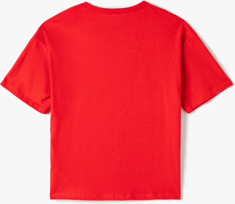 كوتون T-Shirt Short Sleeve Floral Printed Crew Neck Cotton