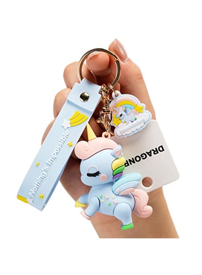 سلسلة مفاتيح لطيفة - سلسلة مفاتيح وحيد القرن إكسسوارات كاواي ، حلقات للحقائب ، سلسلة مفاتيح لمفاتيح السيارات ، هدايا للأطفال والفتيات - Image 1