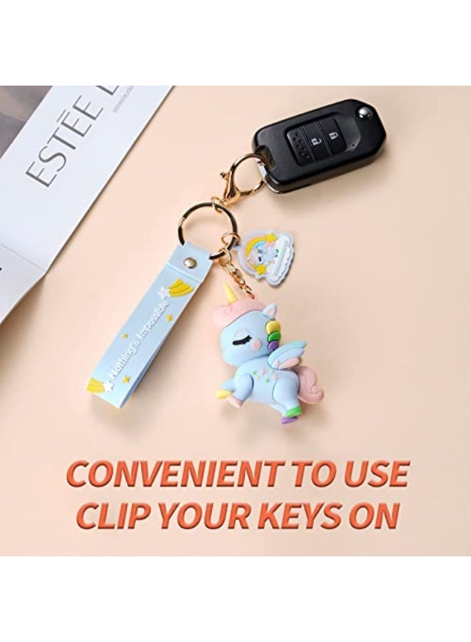 سلسلة مفاتيح لطيفة - سلسلة مفاتيح وحيد القرن إكسسوارات كاواي ، حلقات للحقائب ، سلسلة مفاتيح لمفاتيح السيارات ، هدايا للأطفال والفتيات - Image 4