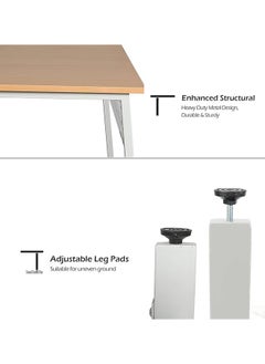 RIGID Steel Workstation Desk with Wooden Top Grey 75x120x60cm  - Image 2