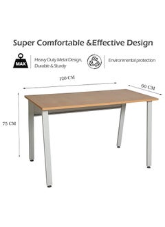 RIGID Steel Workstation Desk with Wooden Top Grey 75x120x60cm  - Image 3
