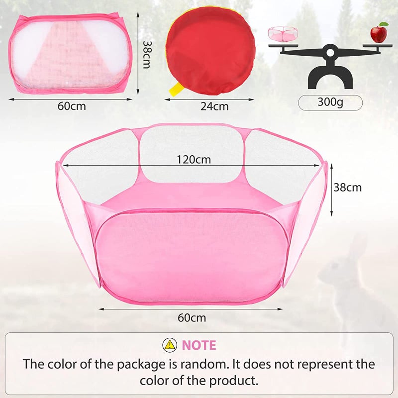 RYPET Guinea Pig Playpen - Breathable & Transparent Pet Playpen Pop Open Outdoor/Indoor Exercise Fence, Portable Yard Fence for Guinea Pig, Rabbits, Hamster, Chinchillas and Hedgehogs - Image 4