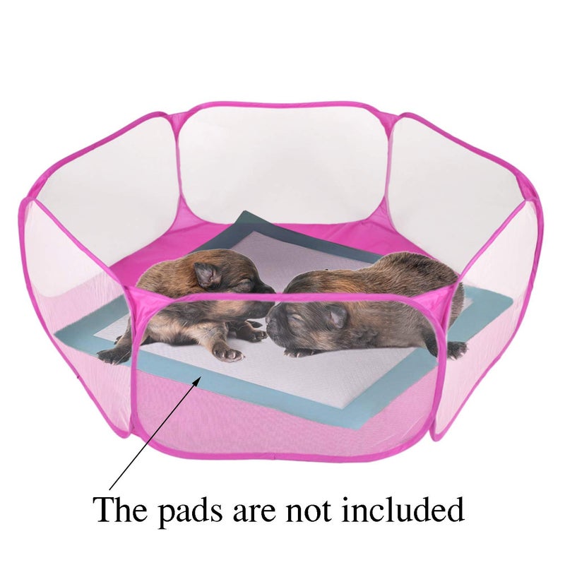 RYPET Guinea Pig Playpen - Breathable & Transparent Pet Playpen Pop Open Outdoor/Indoor Exercise Fence, Portable Yard Fence for Guinea Pig, Rabbits, Hamster, Chinchillas and Hedgehogs - Image 2