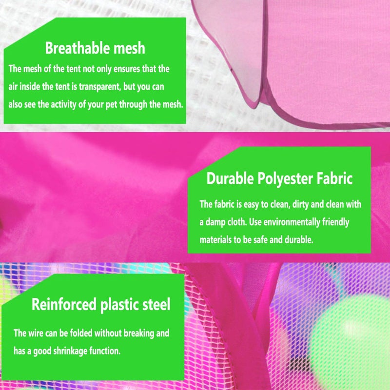 RYPET Guinea Pig Playpen - Breathable & Transparent Pet Playpen Pop Open Outdoor/Indoor Exercise Fence, Portable Yard Fence for Guinea Pig, Rabbits, Hamster, Chinchillas and Hedgehogs - Image 3