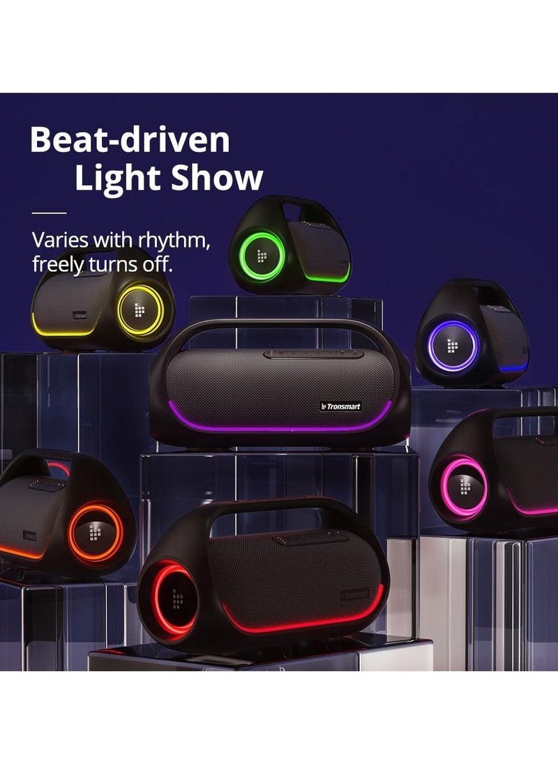 ترونسمارت مكبر صوت محمول بتقنية البلوتوث من Tronsmart Bang بقوة 60 وات، مقاوم للماء IPX6، مكبر صوت لاسلكي خارجي مع أضواء LED، صوت جهير قوي، باور بانك، وقت تشغيل 24 ساعة، بطاقة TF، AUX، EQ، تطبيق للحفلات  - Image 3
