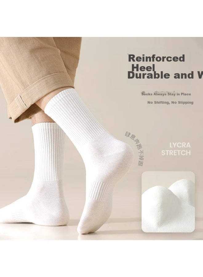 COTTON Mianxiaonian Men's Long Socks, 100% Pure Cotton, 10a Antibacterial, Odor-resistant, Anti-pilling, Solid Color Black Long Socks For Autumn And Winter, 5 Pairs - Image 5