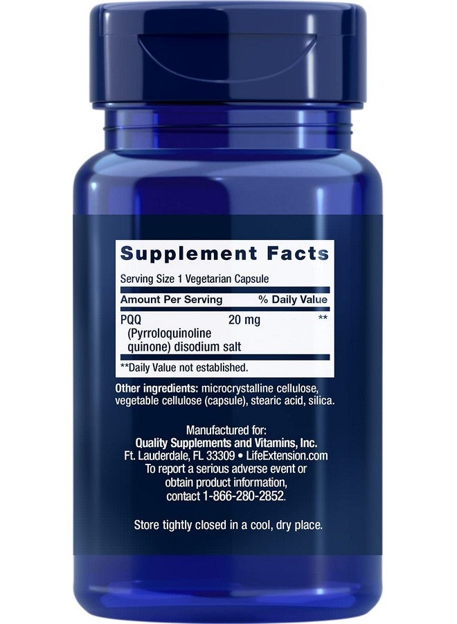 Life Extension بي كيو كيو (بيورولوكوينولين كينون) 20 ملغ يعزز نمو الميتوكوندريا الخلوية الجديدة خالي من الجلوتين مرة واحدة يوميًا غير معدّل وراثيًا نباتي 30 كبسولة نباتية - Image 3