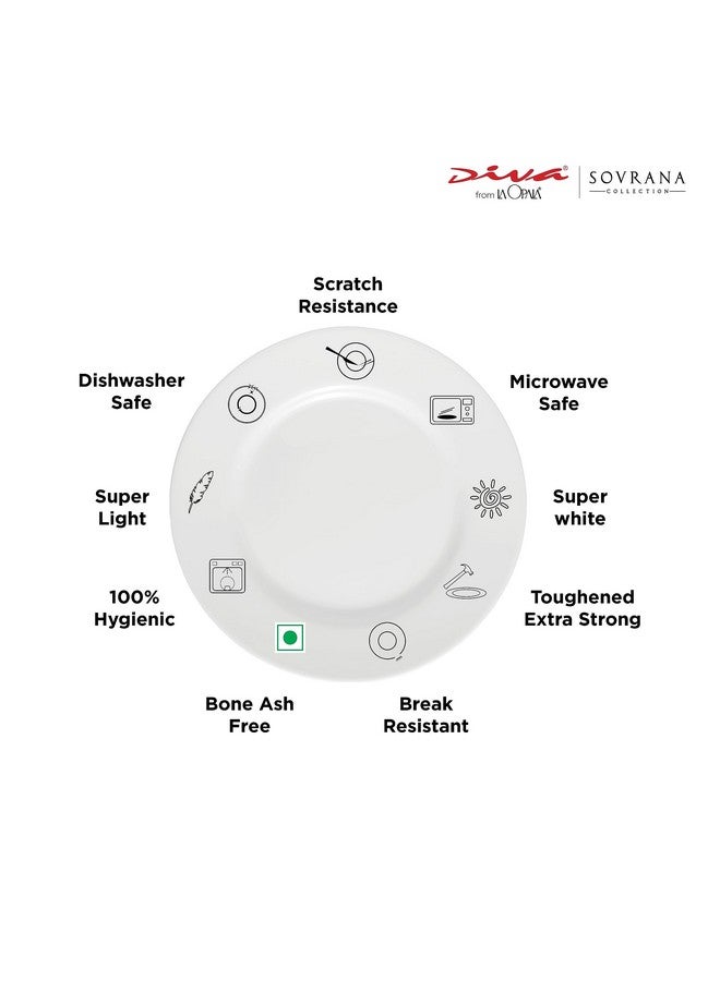 La Opala Diva, Sovrana Collection, Opal Glass Coffee Mug Set 6 pcs, Regent Blue, White, Standard - Image 3