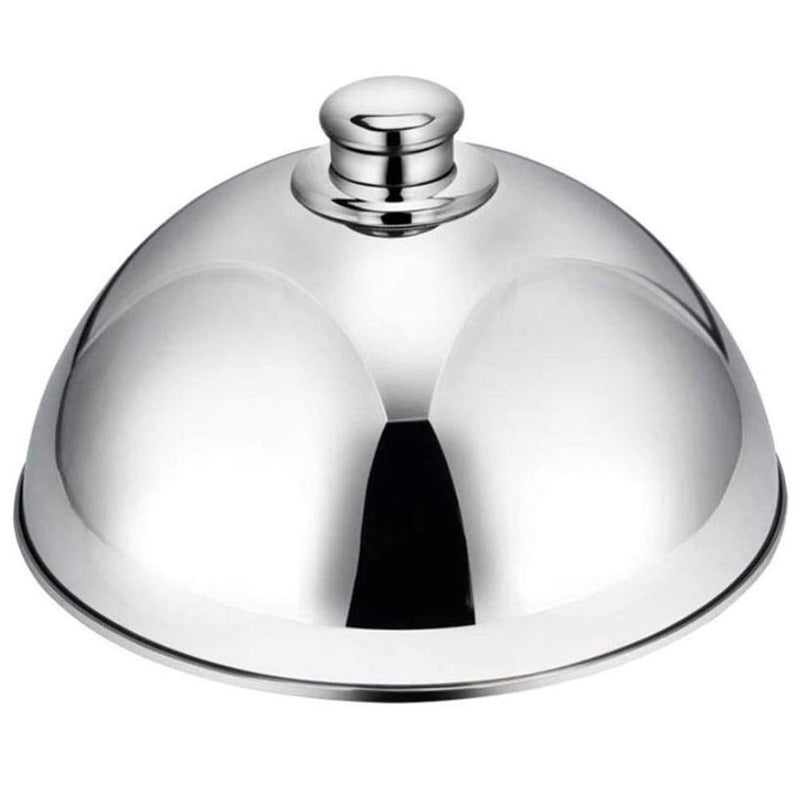 HAOHIZE Stainless Steel Basting Cover, Stainless Steel Cloche Food Cover Dome Serving Plate Dish Dining Dinner for Home Kitchen Restaurant Cafe 25.5cm/10 inches (Silver) - Image 1