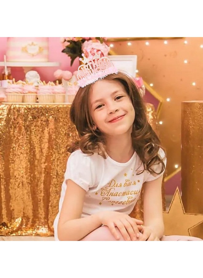 CIEHER Pink Birthday Princess Crown Birthday Crowns For Girls Women Birthday Tiara Birthday Girl Crown Princess Birthday Decorations Party Favors Birthday Gifts - Image 2