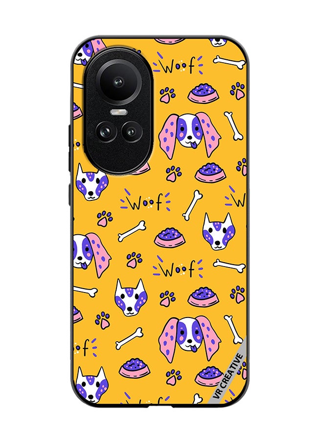 VR CREATIVE Protective Case Cover For Oppo Reno 10 Pro Dogs Funny Doodle Seamless Pattern Design Multicolour - Image 1