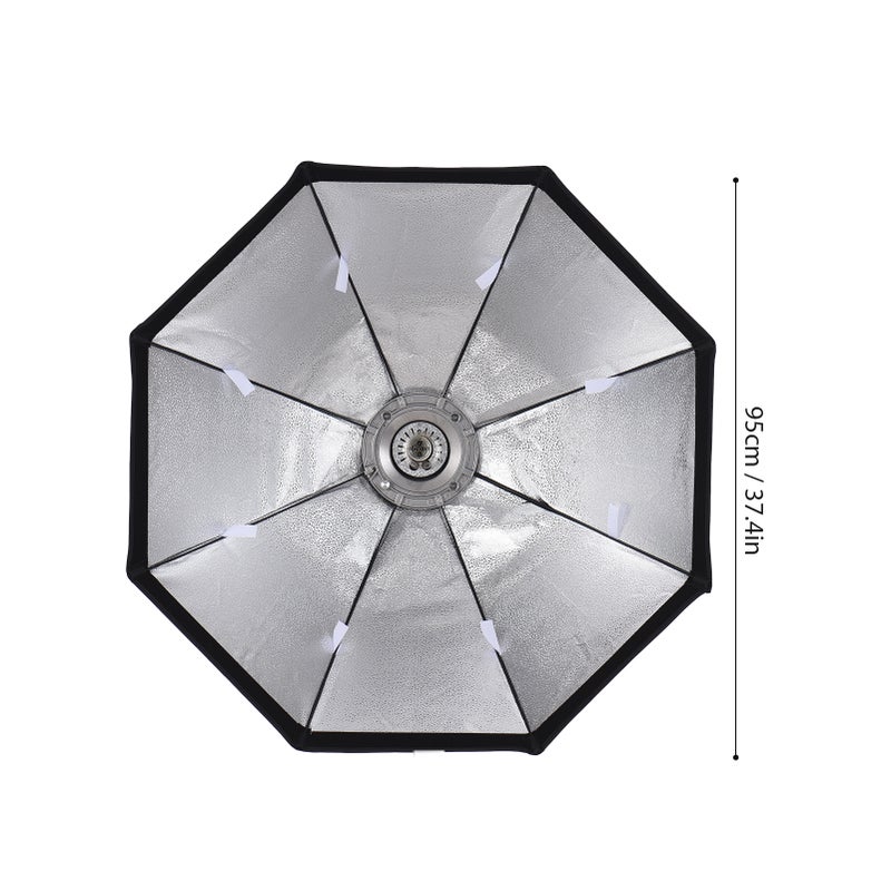 95cm/37.4in Quick Release Octagon Softbox with Bowen Mount 8 Support Rods for Photography Studio Photography Portrait Live Stream - Image 2