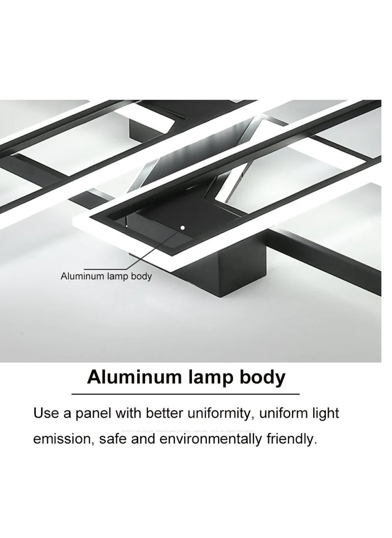 Goeco Modern Ceiling Lamp, 72W Black LED Ceiling Lamp,3 Rectangular Aluminum Ceiling Lights for Living Room, Kitchen, Balcony, Dining Room  - Image 4