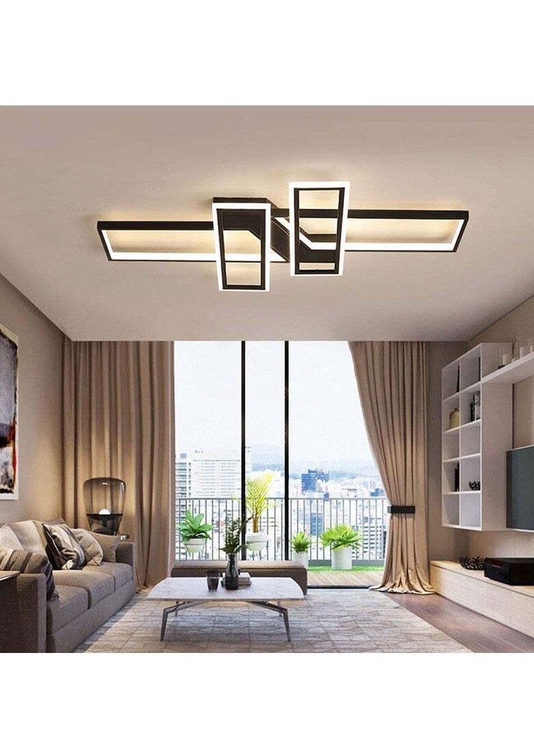 Goeco Modern Ceiling Lamp, 72W Black LED Ceiling Lamp,3 Rectangular Aluminum Ceiling Lights for Living Room, Kitchen, Balcony, Dining Room  - Image 5